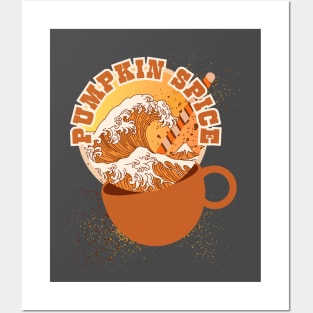 GREAT WAVE OF PUMPKIN SPICE, SUGAR CANDY SWIZZLE STYLE Posters and Art